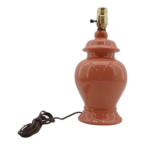 Retro Peach Ginger Jar Glaze Ceramic Pottery Table Lamp Art Deco Pottery - Picture 2 of 14